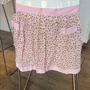 Vintage Floral Pink floral half apron